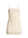 WEWOREWHAT Ronnie Floral Side Ruched Bodycon Dress