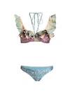 ZIMMERMANN Carnaby Two-Piece Floral Frill Bikini Set