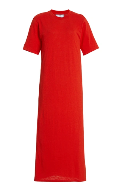 Ami Alexandre Mattiussi Cotton T-shirt Dress In Red