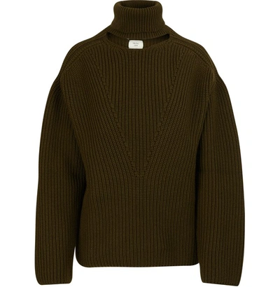 Bottega Veneta Polo-neck Pullover In Army