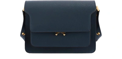 Marni Trunk Bag In Orion Blue Leather