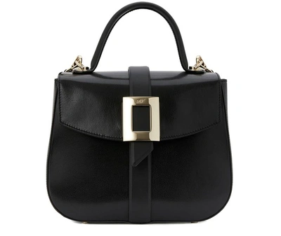 Roger Vivier Beau Vivier Leather Top Handle Bag In Black