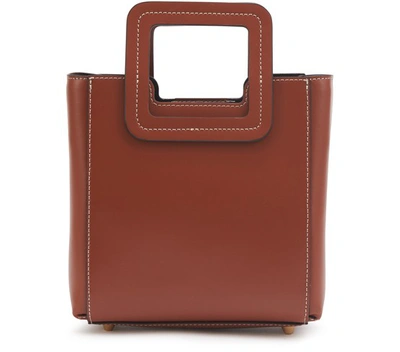 Staud Shirley Mini Leather Tote Bag In Tan