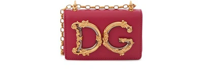 Dolce & Gabbana Dg Girls Quilted Leather Shoulder Bag In Fuchsia,purple