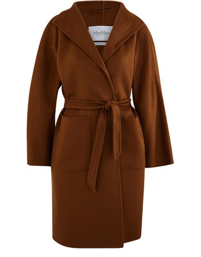 Max Mara Lilia Belted Cashmere Coat In Tobacco