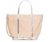 VANESSA BRUNO SMALL CANVAS AND SEQUINS CABAS TOTE BAG WITH DETACHABLE STRAP,0PVE01-V40435-084