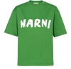 Marni Logo-print Cotton T-shirt In Millet