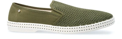 Rivieras Cotton-mesh And Canvas Espadrilles - Army Green In Kaki