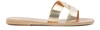 Ancient Greek Sandals Desmos Cutout Metallic Leather Slides In Platinum