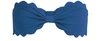 Marysia Antibes Scalloped Stretch-crepe Bandeau Bikini Top In Aegean