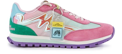 【稀少】MARC JACOBS THE JOGGER 38 ピンク 刺繍ロゴ Marc Jacobs The Jogger Pink Nylon Womens Sneakers In Multicolour