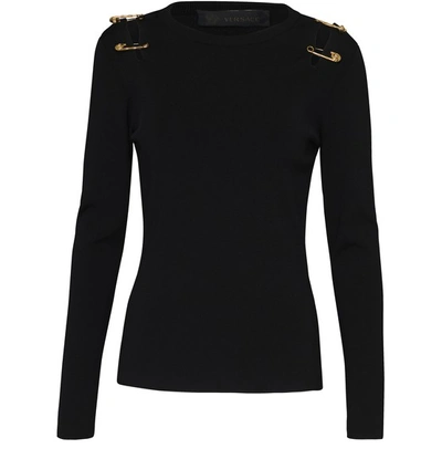 Versace Knitted Jumper In Black