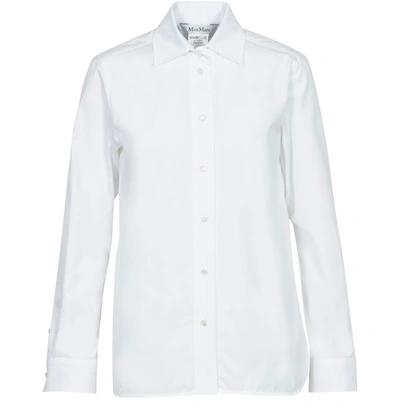 Max Mara Carisma Cotton-poplin Shirt In White