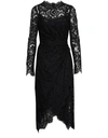 Dolce & Gabbana Galloon Lace Calf-length Wrap Dress In Nero
