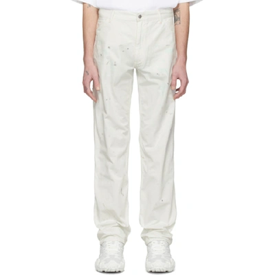 Acne Studios Painted Denim Trousers White Multicolor In Whitemulti