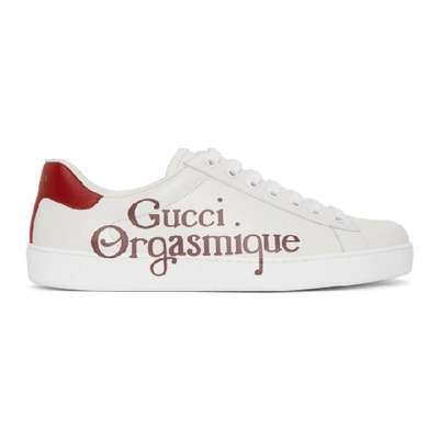 Gucci Orgasmique-print Leather Trainers In White