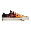 CONVERSE CONVERSE BLACK AND RED FLAME CHUCK 70 LOW SNEAKERS