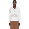 SEE BY CHLOÉ SEE BY CHLOE WHITE LACE V-NECK SWEATER