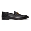 Gucci Black Brixton Horsebit Leather Loafers In Black