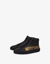 MOSCHINO Calfskin high sneakers with logo