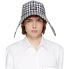 BURBERRY BURBERRY BLACK AND WHITE GINGHAM BONNET HAT