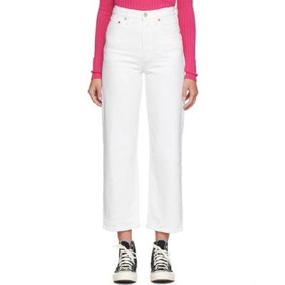 Levi's Levis White Ribcage Straight Ankle Jeans In In The Clou