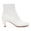Maison Margiela 60mm Tabi Leather Ankle Boots In White