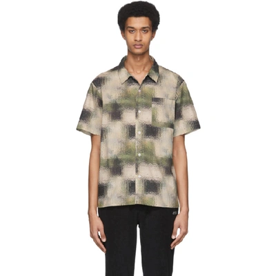 Saturdays Surf Nyc Alpons Glass Print Short Sleeve Button-up Sport Shirt In Pebbled Glass Print