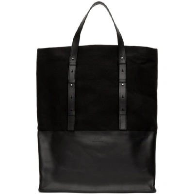 Ami Alexandre Mattiussi Ami Paris Leather-trim Canvas Shopper Bag In Black