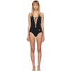 OFF-WHITE BLACK FRONT TIE ONE-PIECE SWIMSUIT