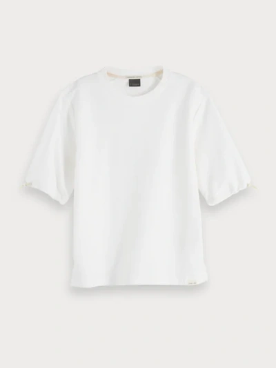 Scotch & Soda Cotton Crepe T-shirt In White