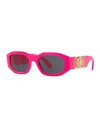 VERSACE CHUNKY RECTANGLE SUNGLASSES W/ LOGO DISC ARMS,PROD216470188