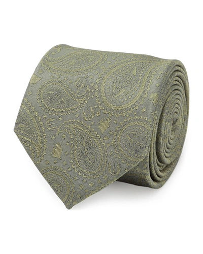 CUFFLINKS, INC STAR WARS YODA PAISLEY-PRINT SILK TIE,PROD231350395