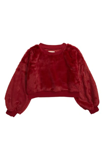Tucker + Tate Kids' Faux Fur Sweatshirt In Red