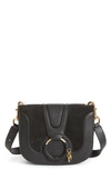 See By Chloé Hana Suede & Leather Shoulder Bag In Black