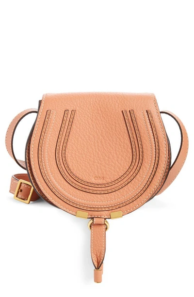 Chloé Mini Marcie Shoulder Bag In Orange Leather In Muted Brown
