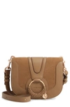 See By Chloé Hana Suede & Leather Shoulder Bag In Dark Khaki