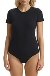 Commando Essential Stretch-cotton Jersey Thong Bodysuit In Black