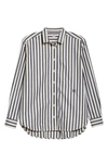 TOTÊME CAPRI STRIPE HIGH/LOW COTTON POPLIN SHIRT,202-708-709