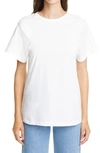 Totême Embroidered Ribbed Stretch-cotton Jersey T-shirt In Off-white