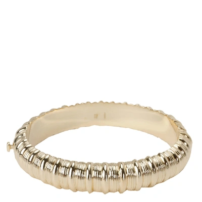 Pre-owned Cartier 18k Yellow Gold Ribbed Bangle