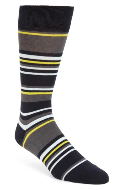 Ted Baker Goole Stripe Socks In Black