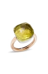 Pomellato Nudo Assoluto Ring In Rose Gold/ Lemon Quartz