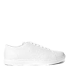 Emporio Armani White Leather Side Eagle Sneaker In Bianco