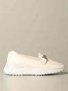 TOD'S MOCCASIN IN LEATHER WITH RUNNING BOTTOM AND DOUBLE T,11331424