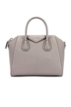 Givenchy Antigona Small Sugar Goatskin Satchel Bag In Pearl Grey