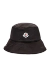 Moncler Cotton Blend Bucket Hat In Black