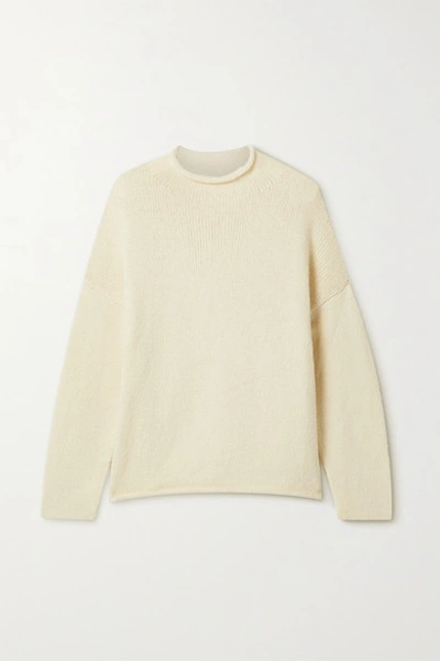 Lauren Manoogian Fisherwoman Ribbed Alpaca And Organic Cotton-blend Sweater In Cream