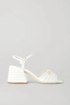 FENDI LOGO-EMBELLISHED QUILTED PATENT-LEATHER SANDALS