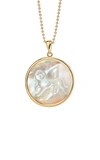 ASHLEY MCCORMICK WOMEN'S ARIES MOTHER-OF-PEARL 18K YELLOW GOLD NECKLACE,817459